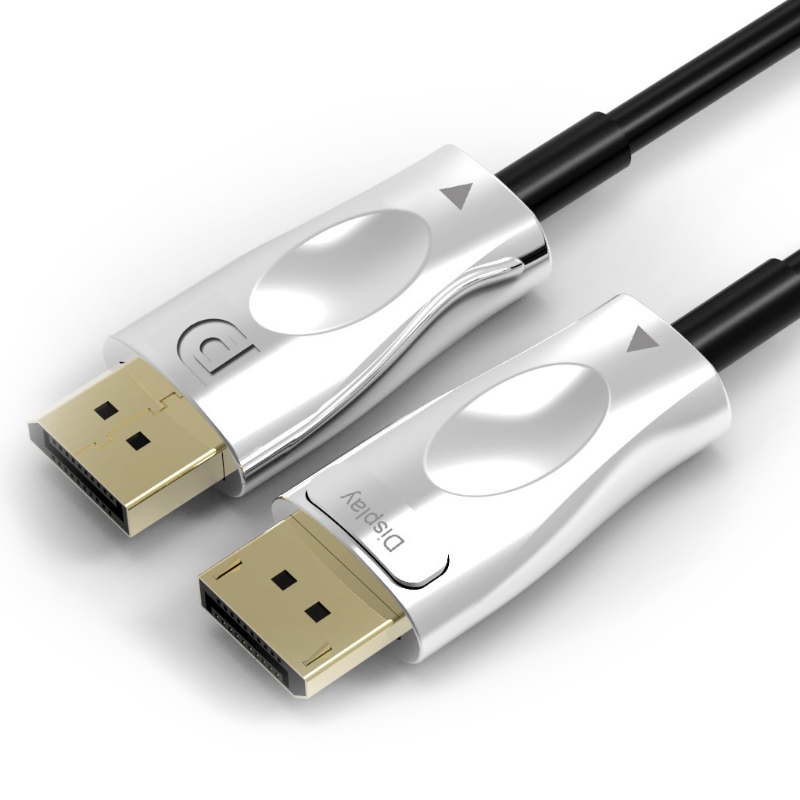 Cheap male to male DisplayPort 1.4 AOC fiber optical cable support 8k@60Hz 3D 32.4Gbps 30m length