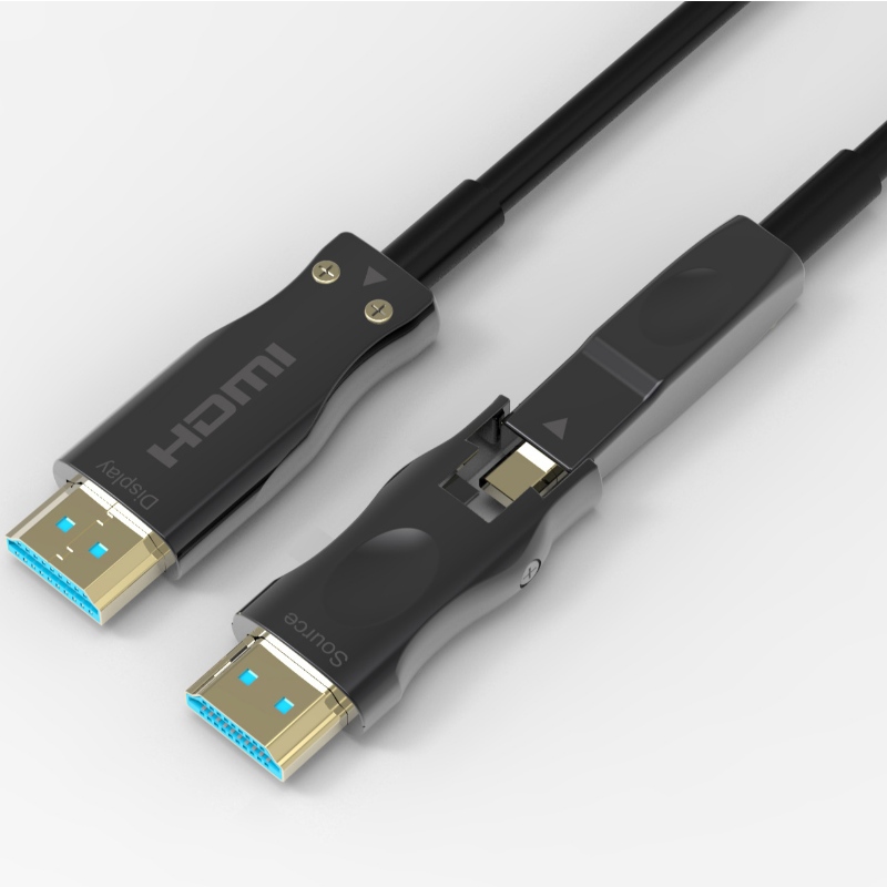 Best price HDMI 2.0 Type A to D source side Detachable AOC fiber optical cable 15m length